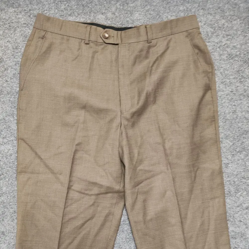 Jos. A. Bank Dress Pants Mens 35x28 Brown Wool Slim Flat Front Tapered